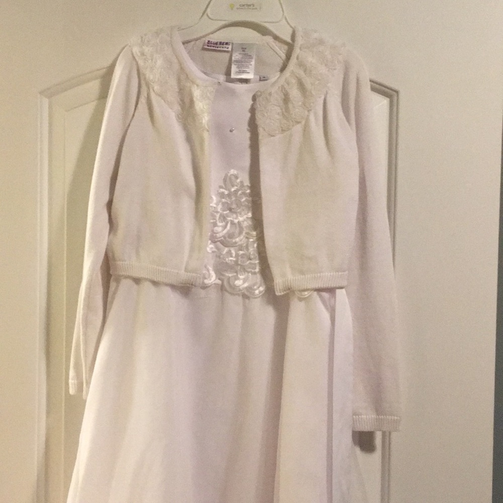 Girls White Dress Communion or Bridal